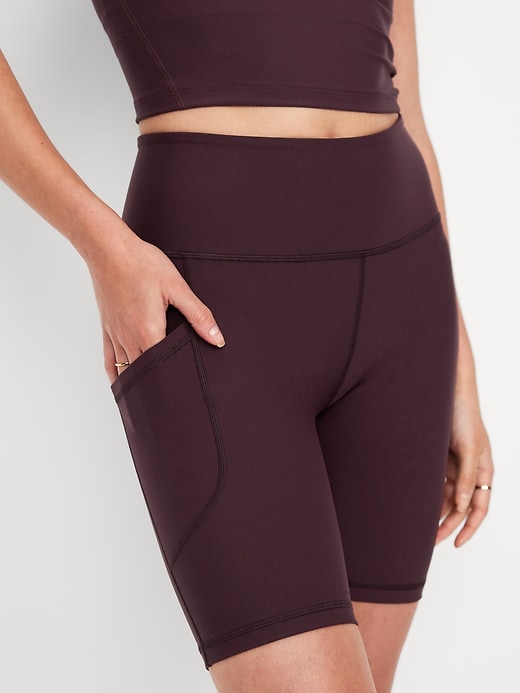 Image number 3 showing, High-Waisted PowerSoft Biker Shorts -- 8-inch inseam