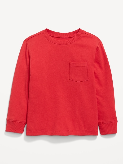 Image number 1 showing, Long-Sleeve Pocket T-Shirt for Toddler Boys