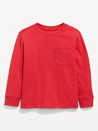 Image number 1 showing, Long-Sleeve Pocket T-Shirt for Toddler Boys