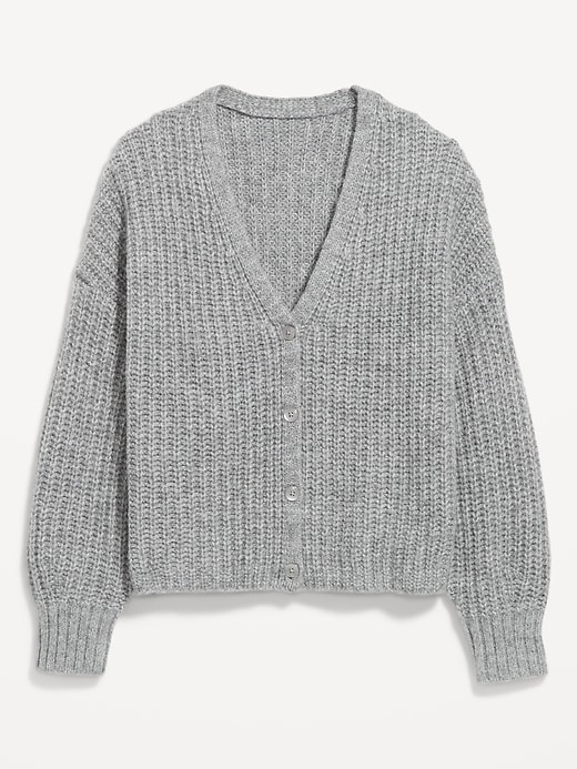 Image number 4 showing, Wool-Blend Shaker-Stitch Cardigan Sweater