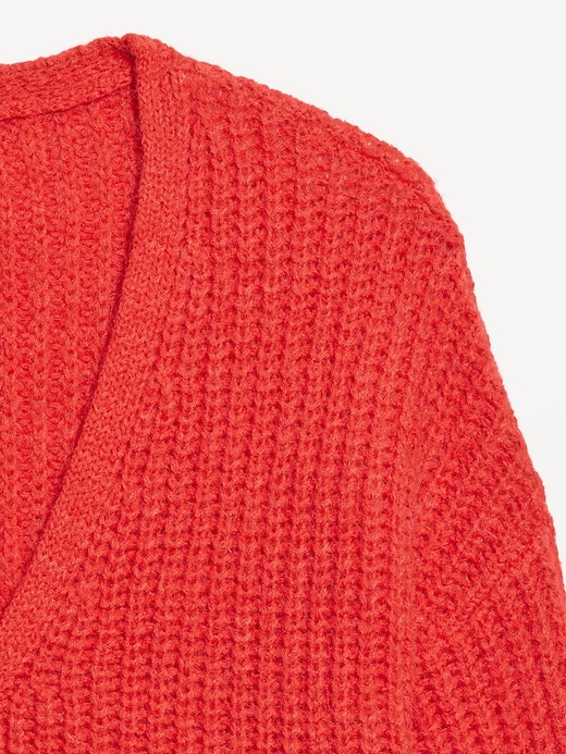 Image number 5 showing, Wool-Blend Shaker-Stitch Cardigan Sweater