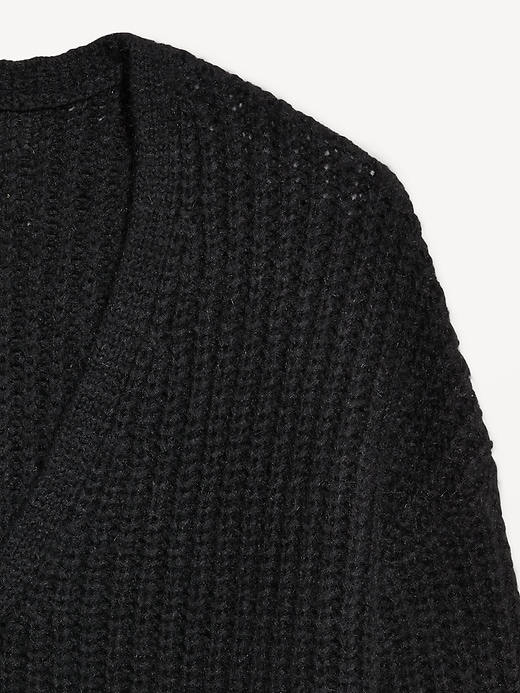 Image number 5 showing, Wool-Blend Shaker-Stitch Cardigan Sweater