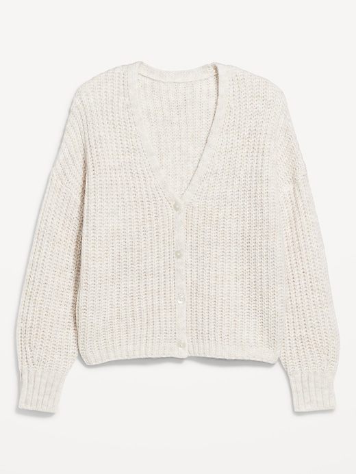Image number 4 showing, Wool-Blend Shaker-Stitch Cardigan Sweater