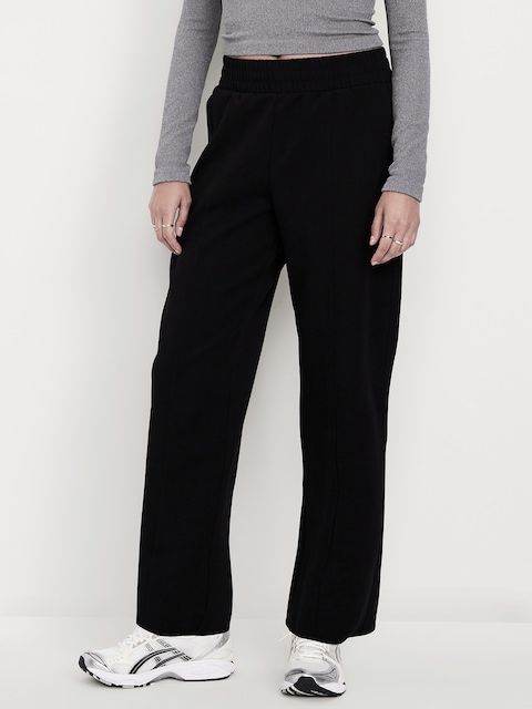 High-Waisted Dynamic Fleece Barrel Pants - Black Jack