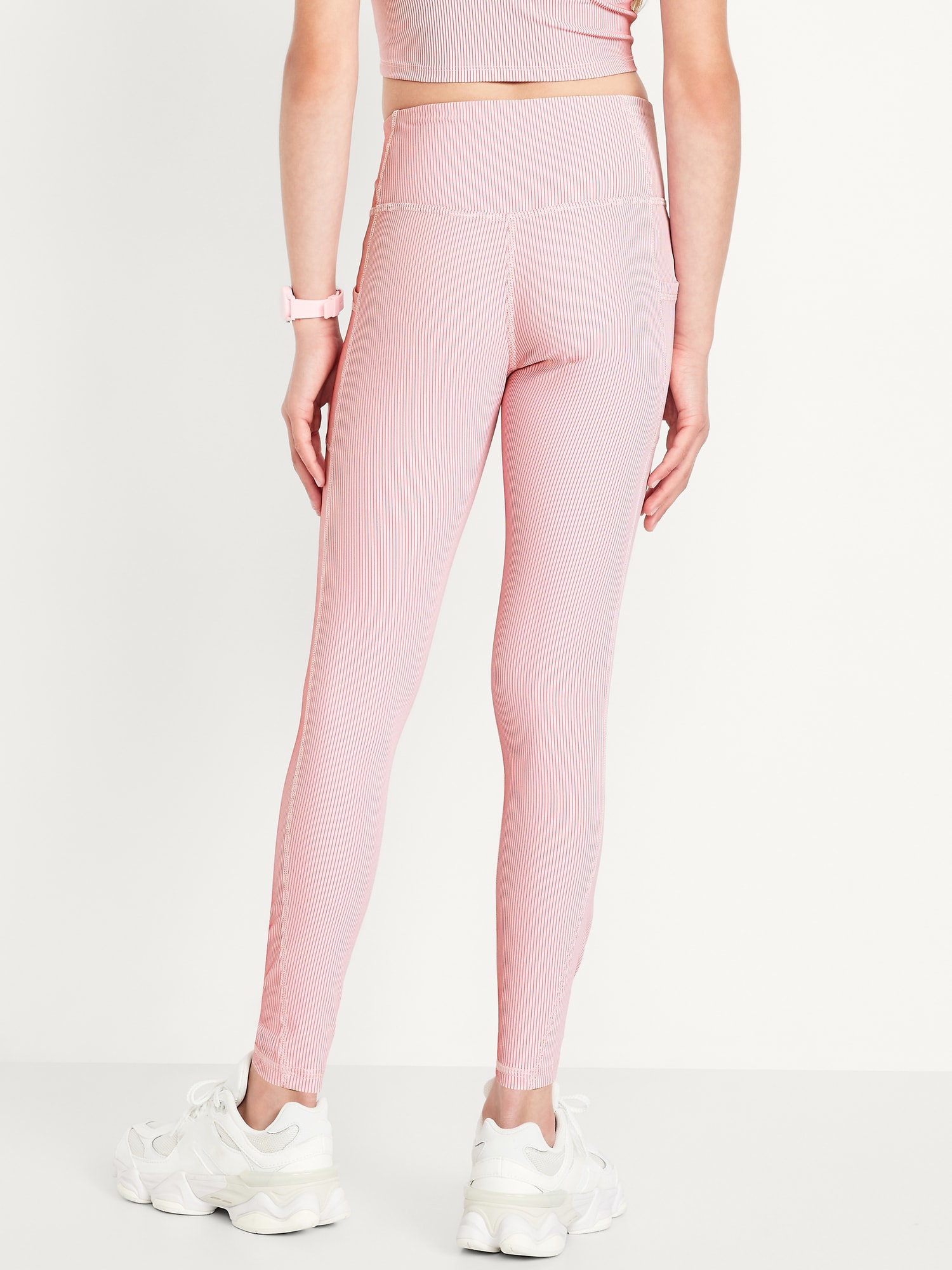 High-Waisted PowerSoft 7/8-Length Side-Pocket Leggings for Girls