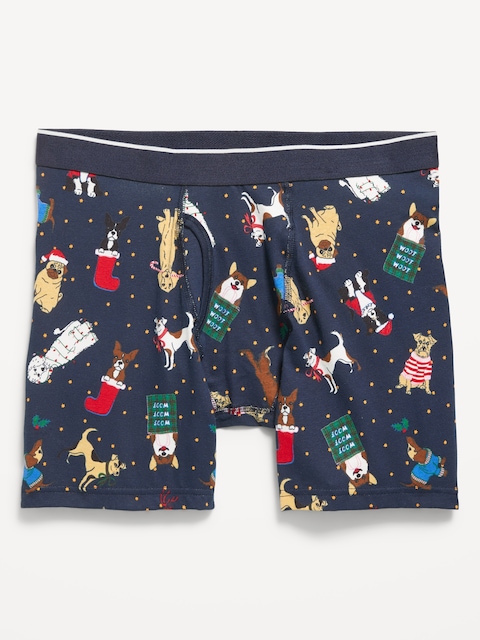 Soft-Washed Boxer Briefs -- 6.25-inch inseam - Blue Dogs
