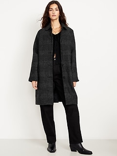 Relaxed Button-Front Mac Coat
