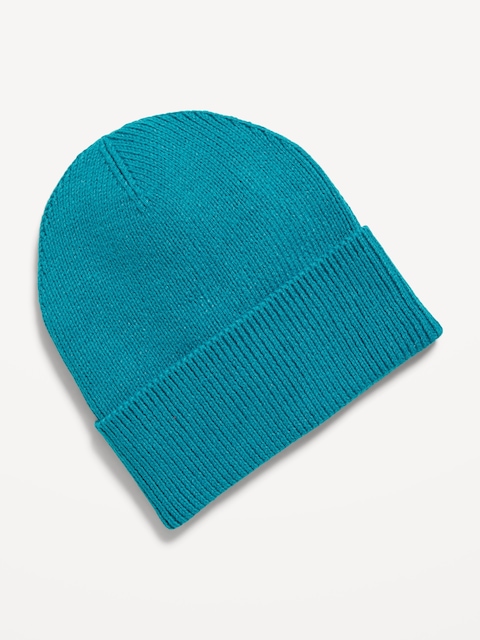 Wide-Cuff Ribbed Beanie for Men - Digital Teal