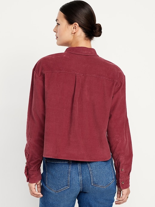 Image number 6 showing, Cropped Button-Down Corduroy Shirt