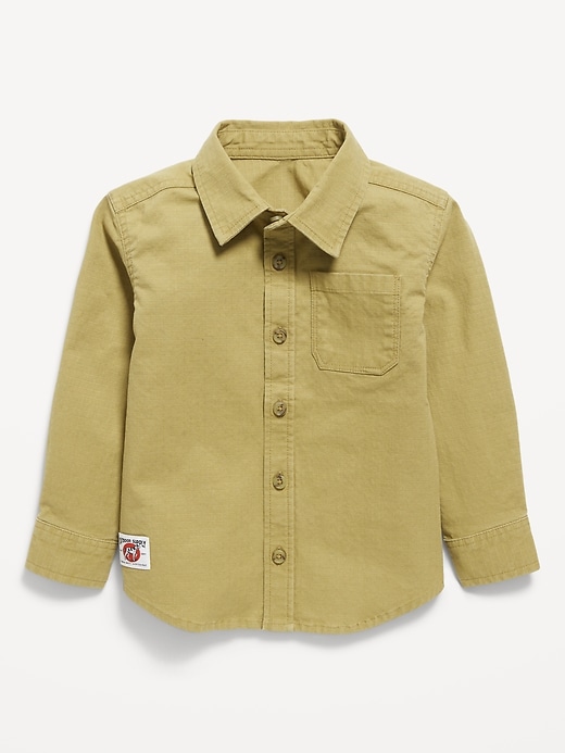Image number 1 showing, Long-Sleeve Pocket Ripstop Shirt for Toddler Boys