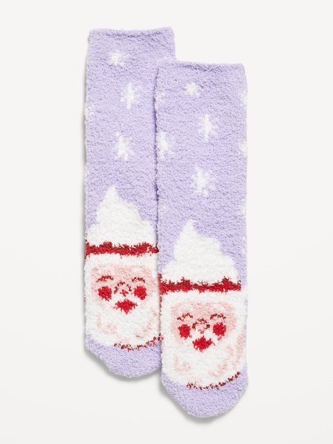 Cozy Crew Socks for Women - Purple Mugs