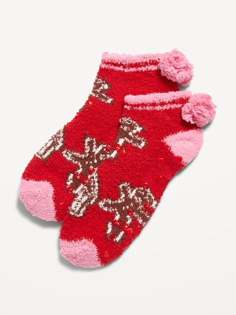 Cozy Ankle Socks for Women - Holiday Stripes