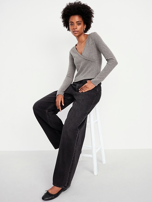 Image number 3 showing, Long-Sleeve Wrap-Front Top