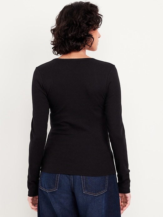 Image number 2 showing, Long-Sleeve Square-Neck Top