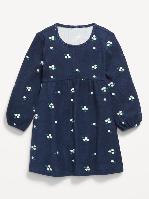 Image number 1 showing, Long-Sleeve Waffle-Knit Dress for Toddler Girls