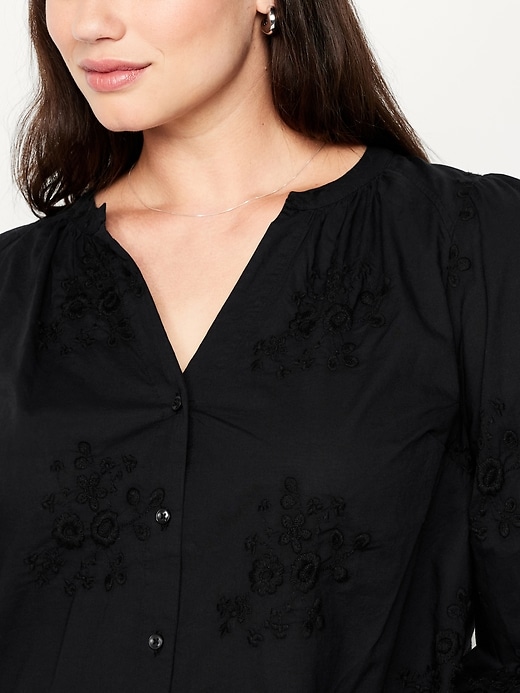 Image number 3 showing, Button-Down Embroidered Top