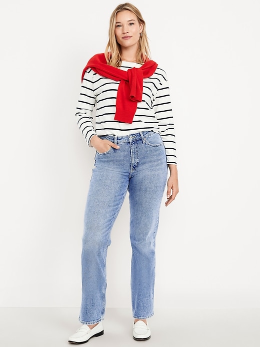 Image number 5 showing, Extra High-Waisted Straight Jeans
