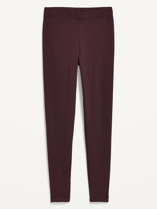 Image number 3 showing, High-Waisted Fleece-Lined Ankle Leggings