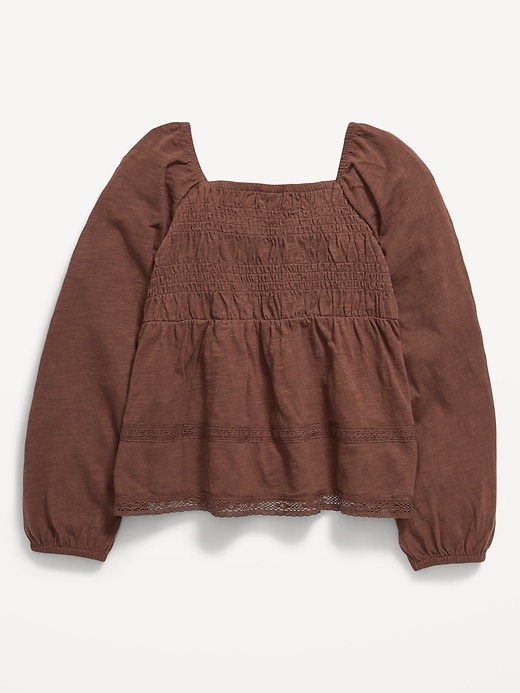 Image number 3 showing, Long-Sleeve Smocked Top for Girls