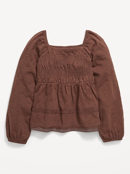 Image number 2 showing, Long-Sleeve Smocked Top for Girls