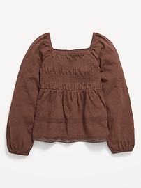 Image number 2 showing, Long-Sleeve Smocked Top for Girls