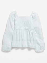 Image number 3 showing, Long-Sleeve Smocked Top for Girls