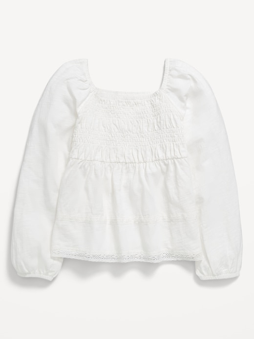 Image number 2 showing, Long-Sleeve Smocked Top for Girls
