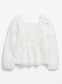 Image number 2 showing, Long-Sleeve Smocked Top for Girls