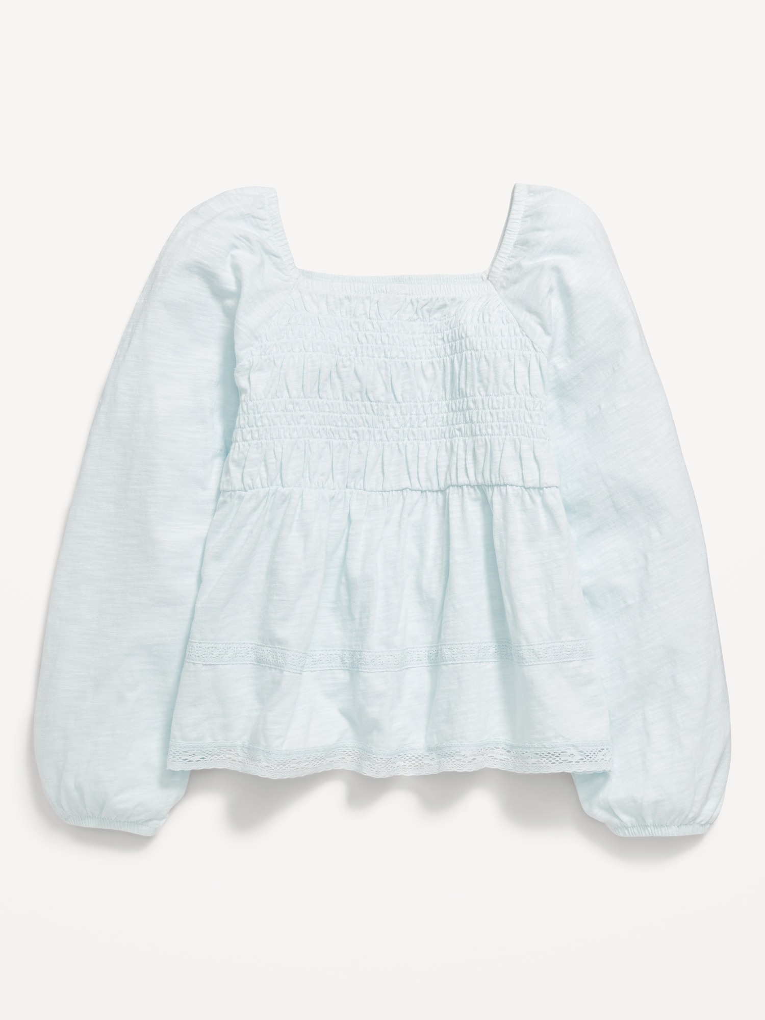 Long-Sleeve Smocked Top for Girls