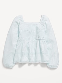 Image number 2 showing, Long-Sleeve Smocked Top for Girls