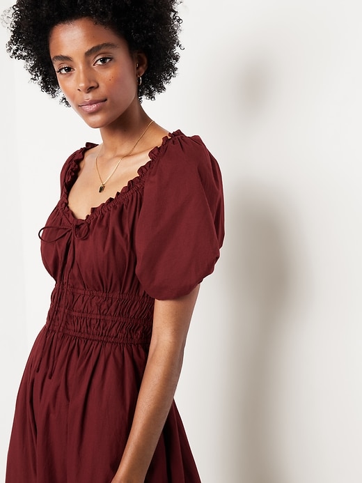 Image number 3 showing, Fit & Flare Puff-Sleeve Midi Dress