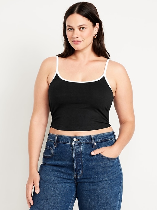 Image number 3 showing, Tipped Jersey Cropped Cami Top