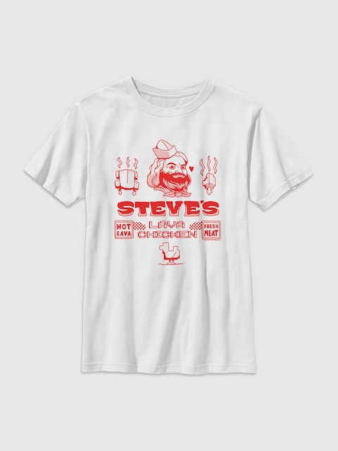 Minecraft Steves Lava Chicken Graphic T-Shirt For Kids - White