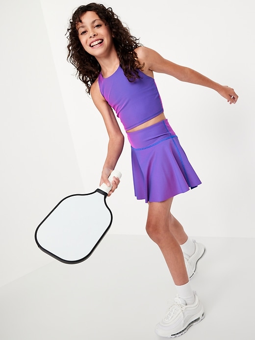 Image number 1 showing, High-Waisted PowerSoft Ribbed Skort for Girls