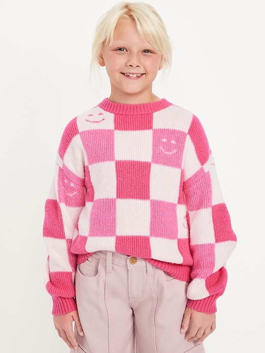 Image number 1 showing, Oversized Crew-Neck Sweater for Girls