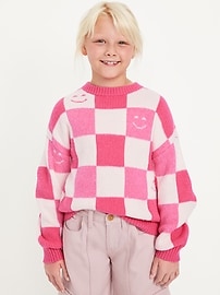 Image number 1 showing, Oversized Crew-Neck Sweater for Girls