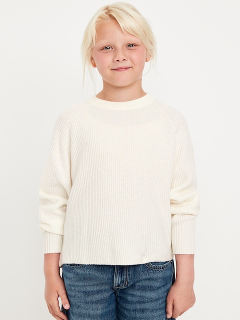 SoSoft Long-Sleeve Ribbed Sweater for Girls - Sea Salt
