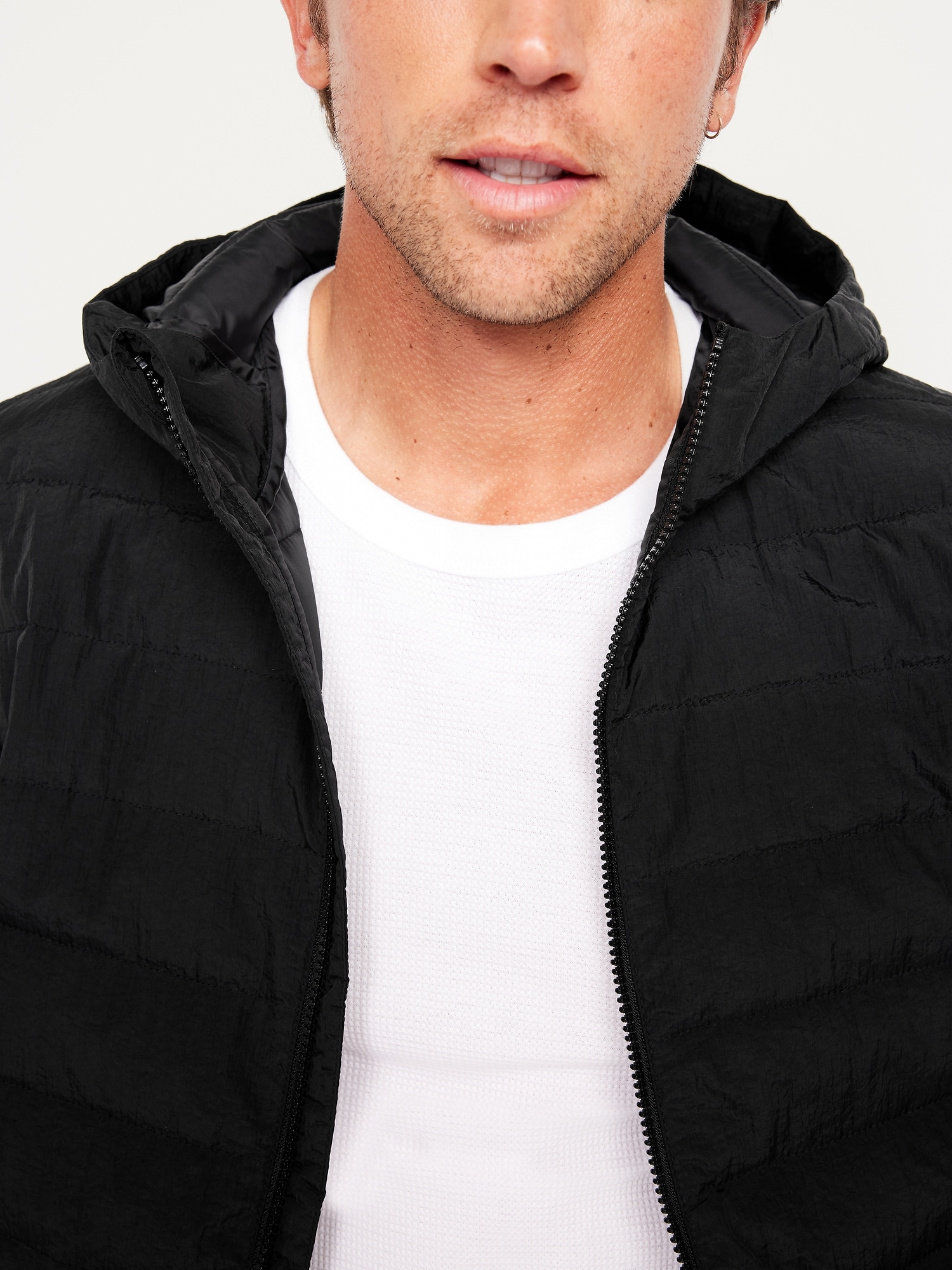 Water-Resistant Narrow-Channel Nylon Puffer Jacket