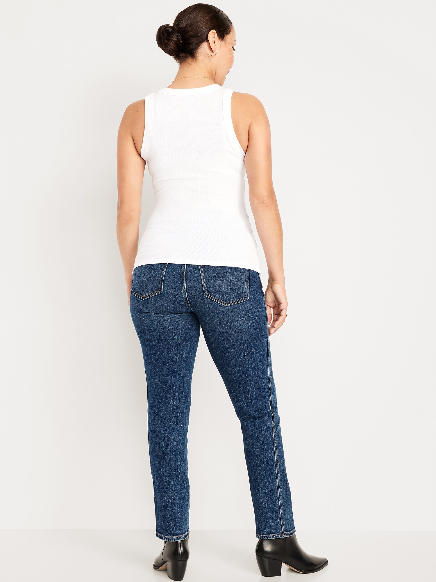 Женские джинсы Old Navy Maternity Full-Panel Vintage Slim, цвет: Тёмная варка — фото 2