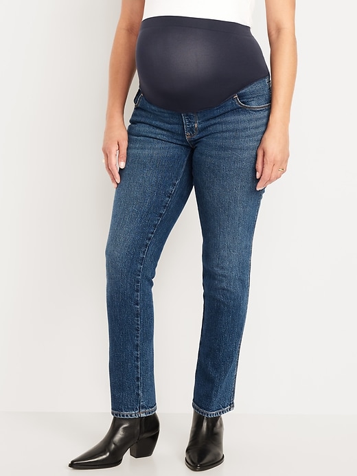 Image number 1 showing, Maternity Full-Panel Vintage Slim Jeans