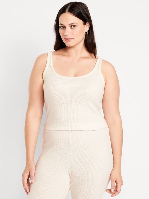 Image number 4 showing, Cozy Waffle Pajama Tank Top