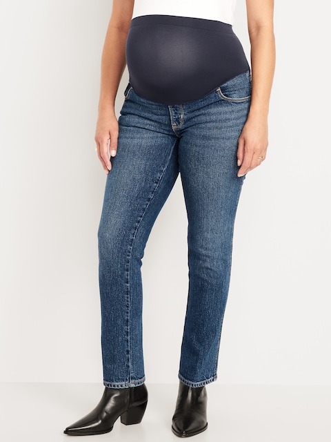 Maternity Full-Panel Vintage Slim Jeans - Dark Wash