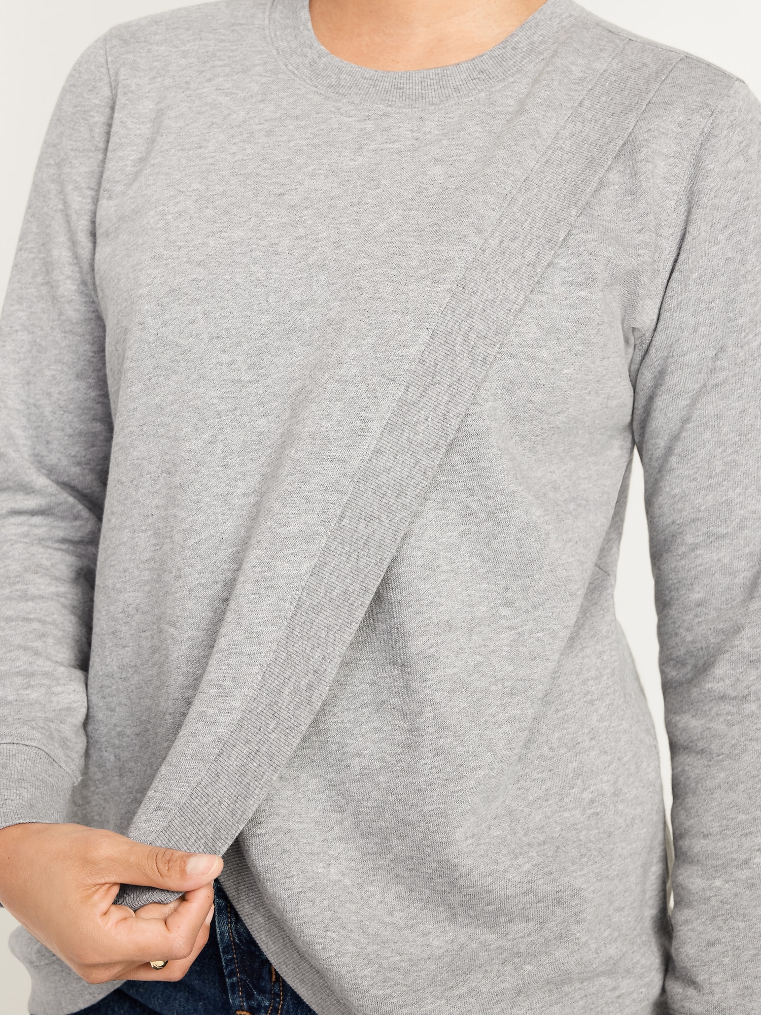 Maternity SoComfy Crossover Nursing Tunic Sweatshirt