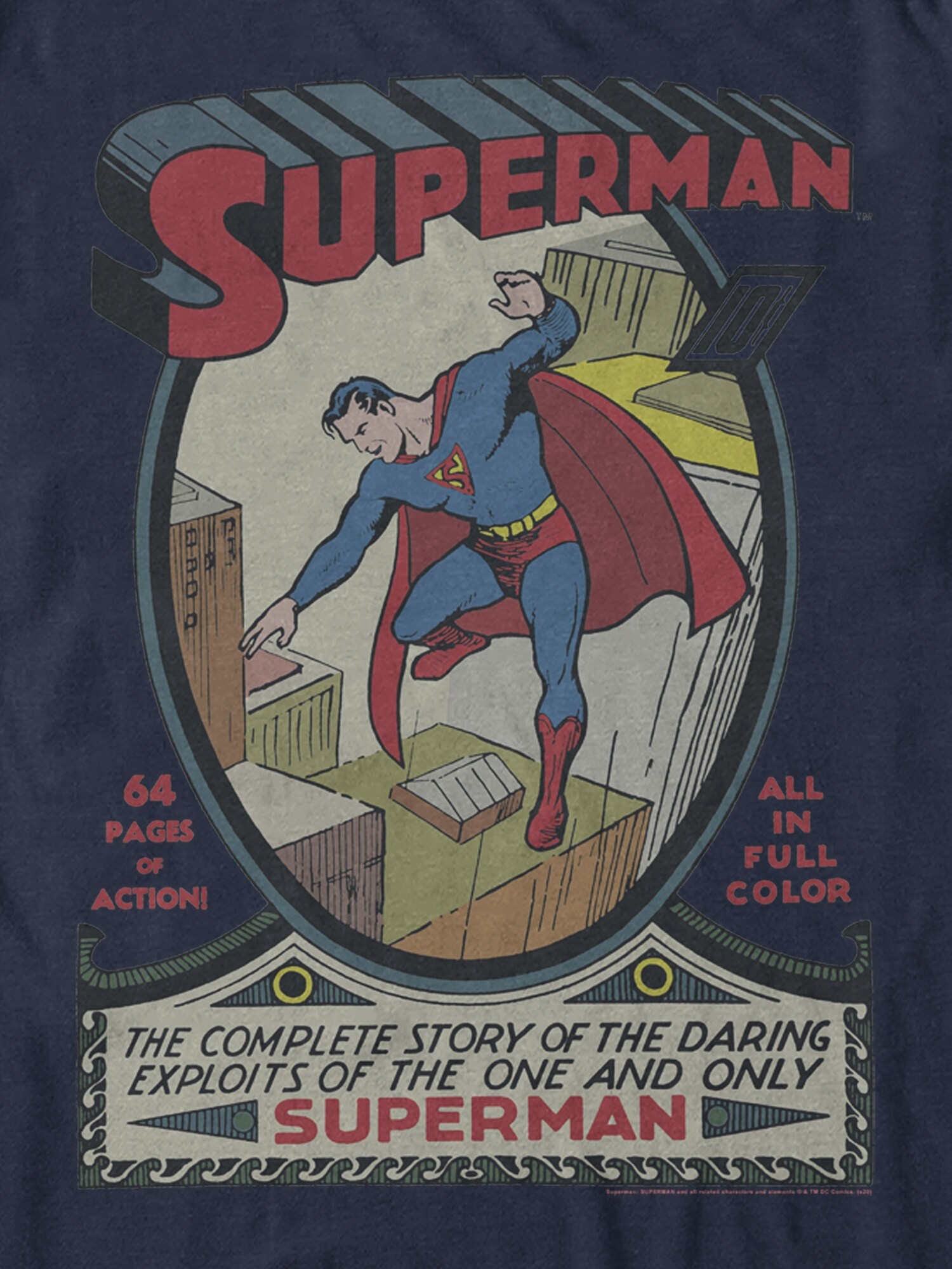 Мужская футболка Old Navy Superman Daring Exploits Graphic, цвет: Тёмно-синий — фото 2