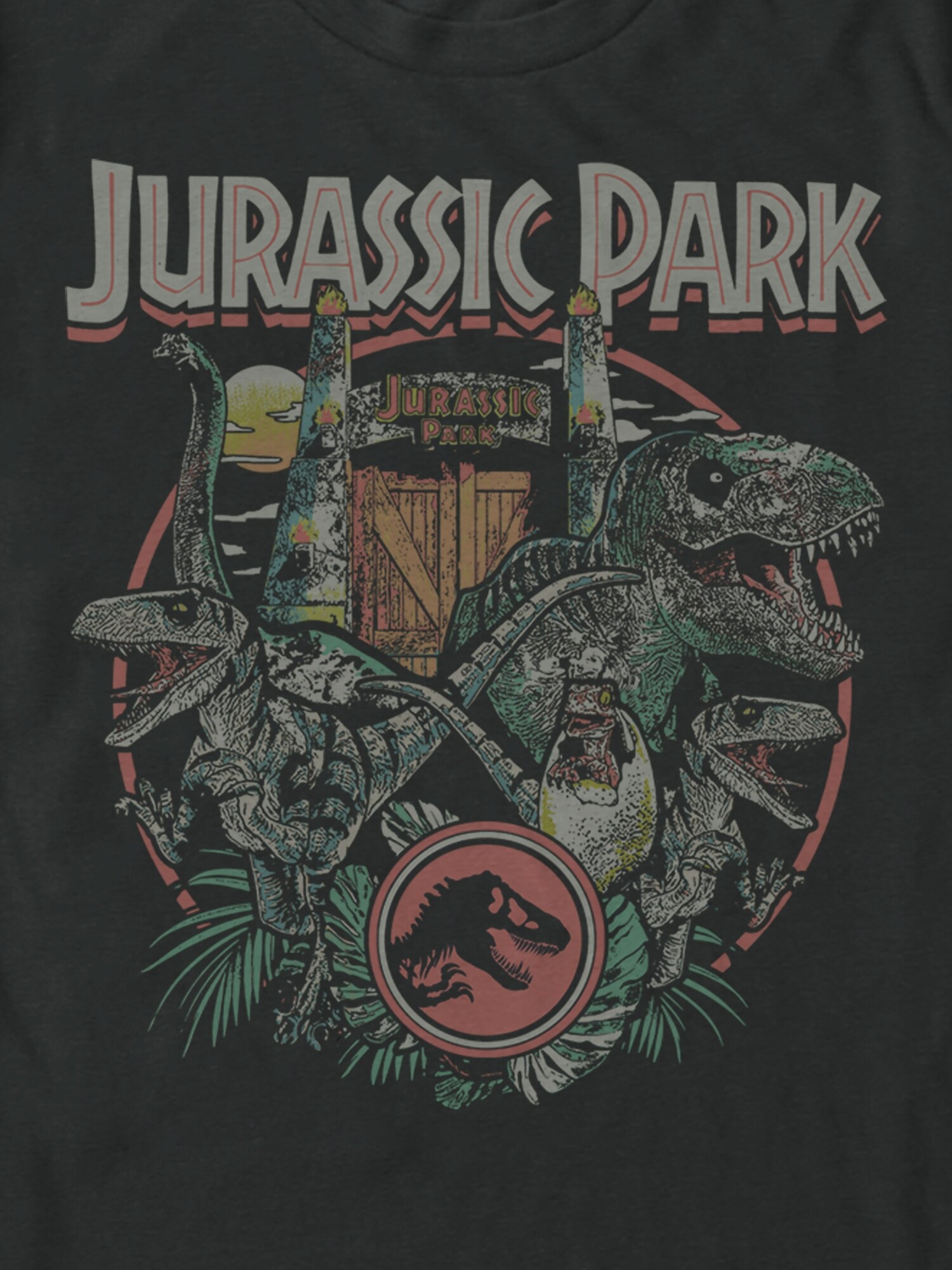 Мужская футболка Old Navy Jurassic Park Gate Circle Graphic, цвет: Чёрный — фото 2