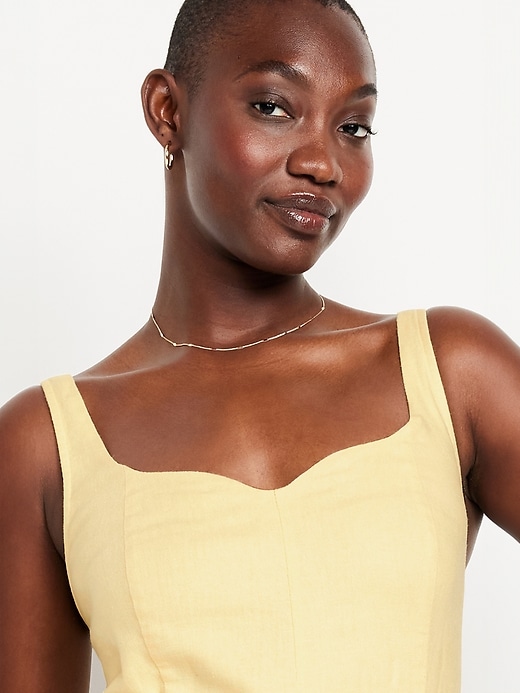 Image number 3 showing, Fit & Flare Sleeveless Linen-Blend Midi Dress