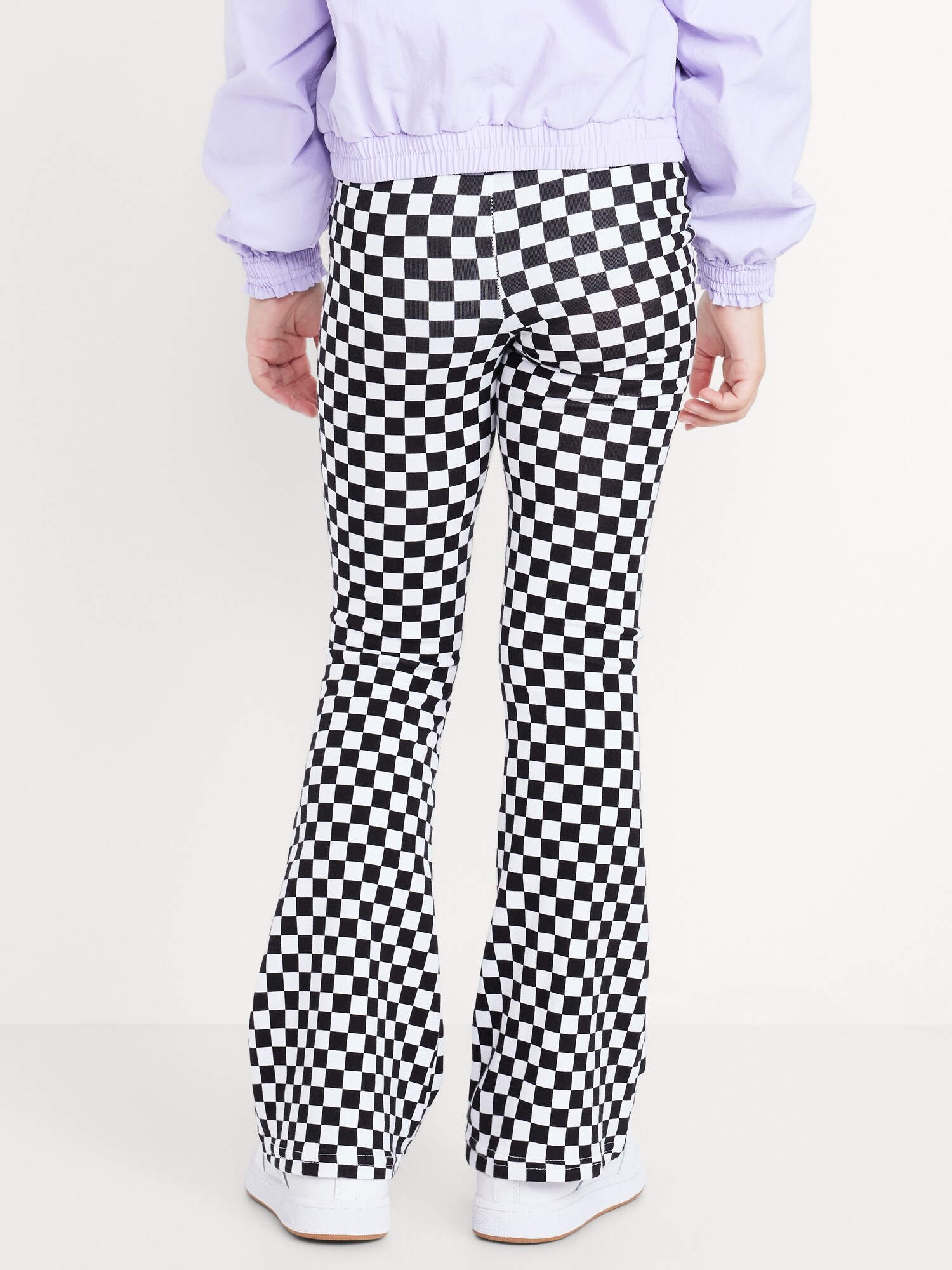 Леггинсы Old Navy Full-Length Flared Leggings для девочек, цвет: Чёрный клетчатый — фото 2