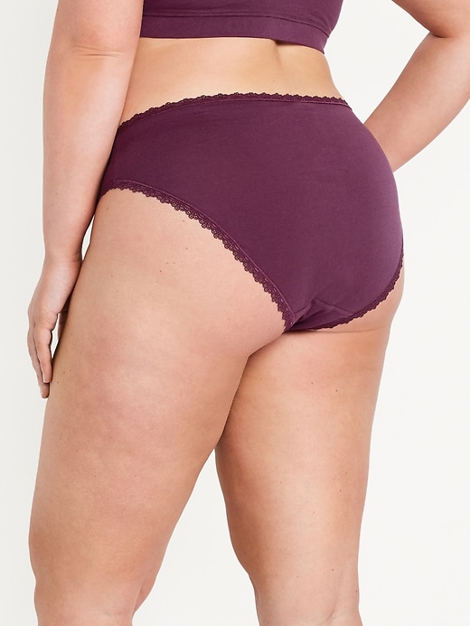 Image number 7 showing, High-Waisted Lace-Trim Bikini Underwear