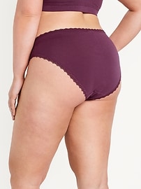 Image number 7 showing, High-Waisted Lace-Trim Bikini Underwear