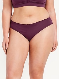 Image number 6 showing, High-Waisted Lace-Trim Bikini Underwear